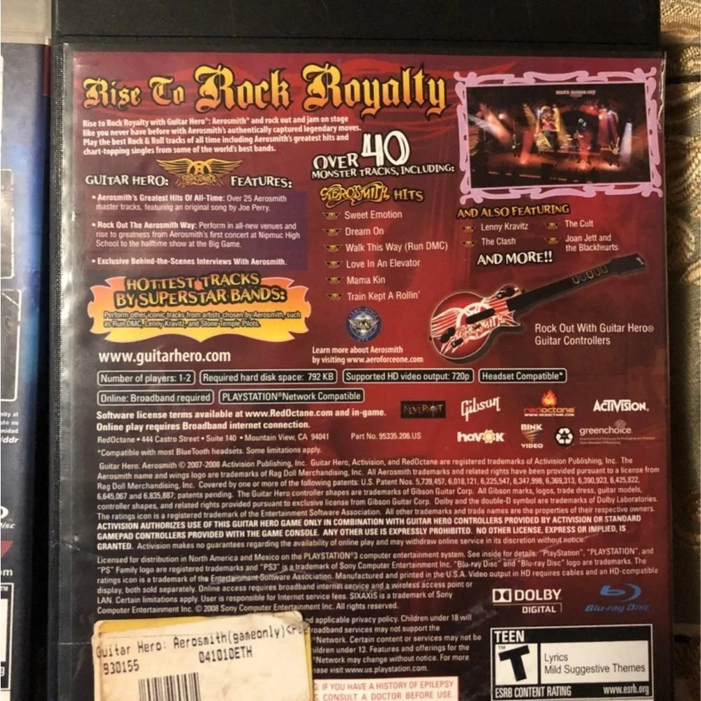 PS3 Guitar Hero Aerosmith/Rock Revolution games